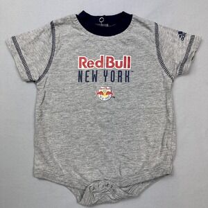 New York Red Bull Shirt Infant 9 Month Gray Soccer Bodysuit Adidas MLS Baby Gift